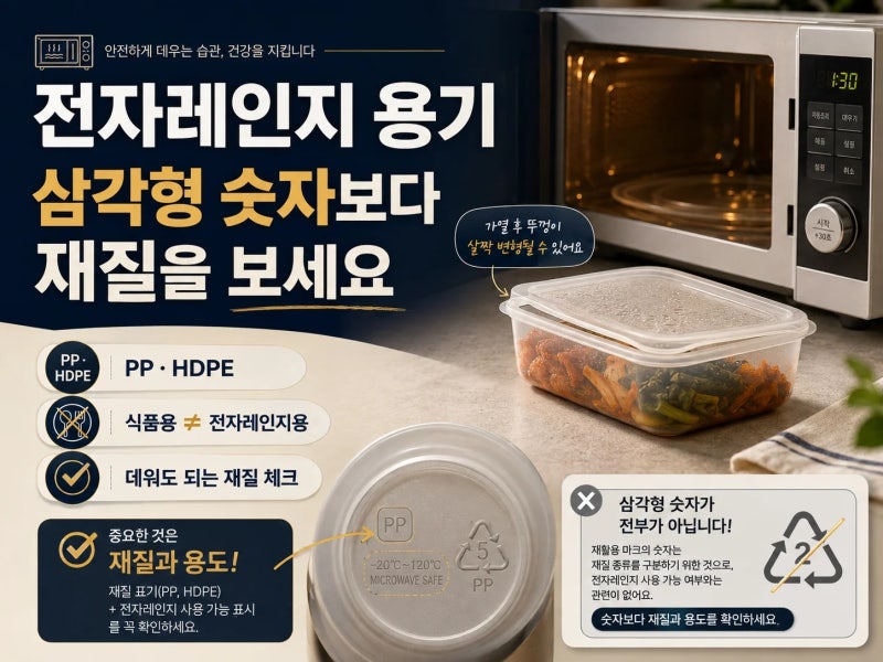 남은 반찬 담은 전자렌지 용기, 그대로 데워도 되는 재질 5가지
