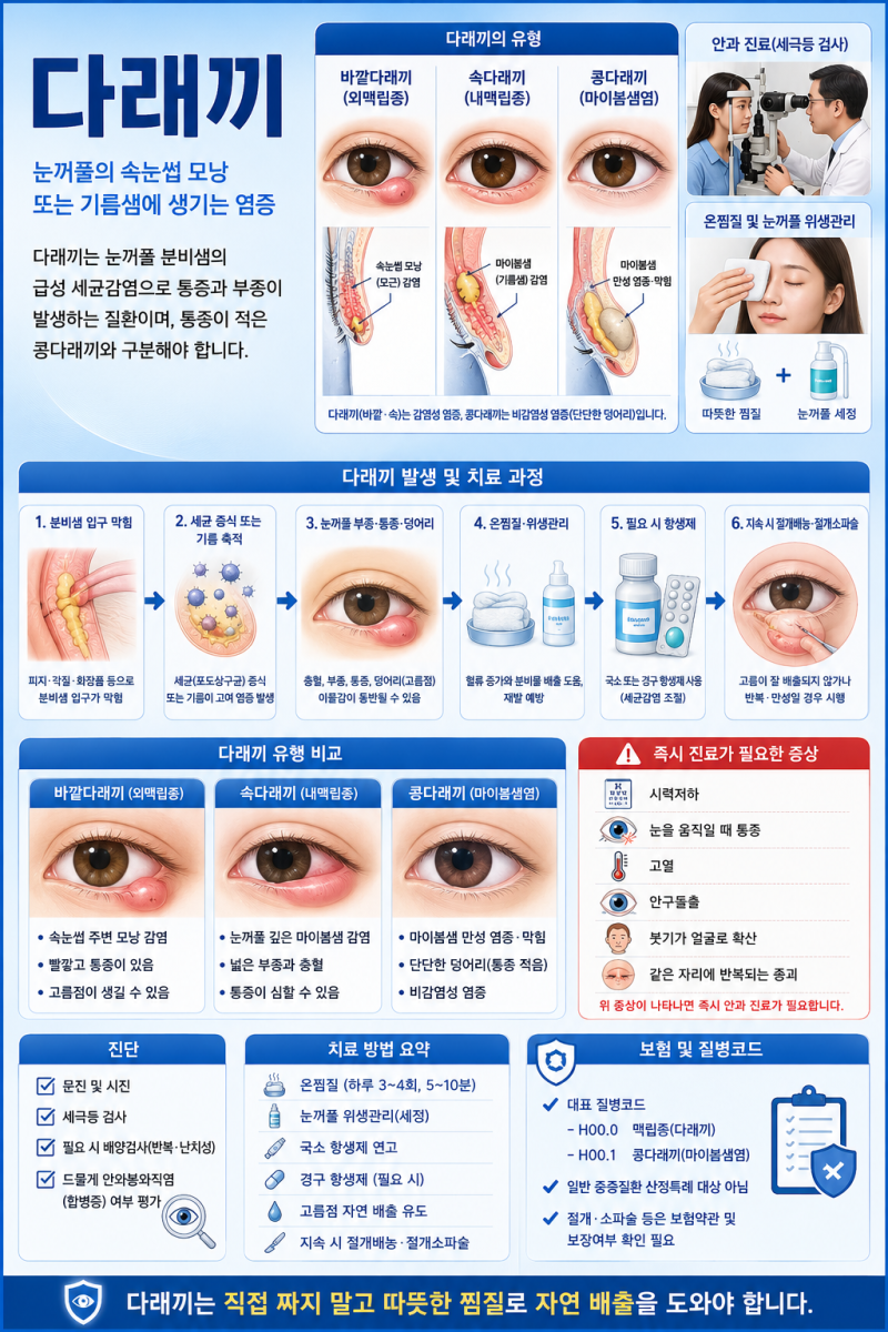 다래끼, 눈꺼풀이 빨갛게 붓고 아프다? 다래끼와 콩다래끼는 치료법이 다릅니다