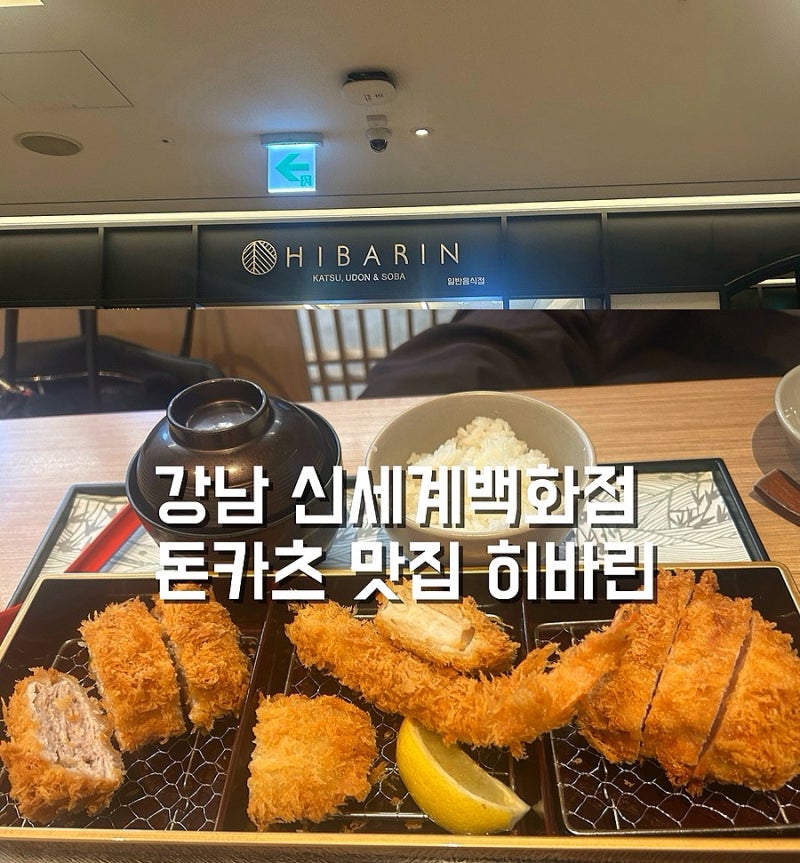 서울 강남 신세계백화점 맛집 히바린 샘플러 돈카츠 냉소바 주말 점심