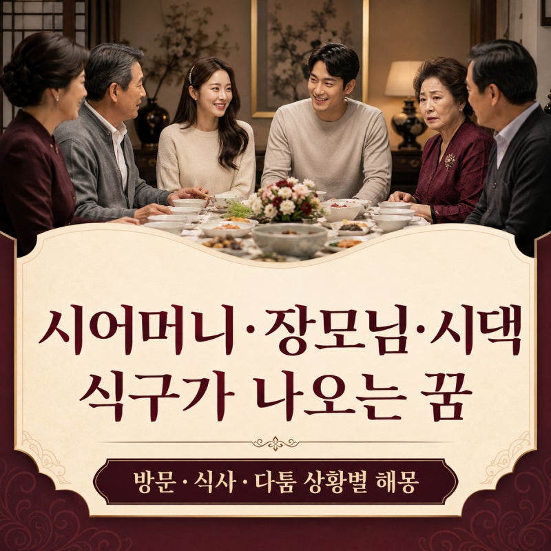 시어머니·장모님·시댁 식구가 나오는 꿈｜방문·식사·다툼 상황별 해몽
