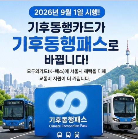 2026년 9월 기후 동행패스 전환 총정리｜기존 카드 종료일·환급·등록 방법