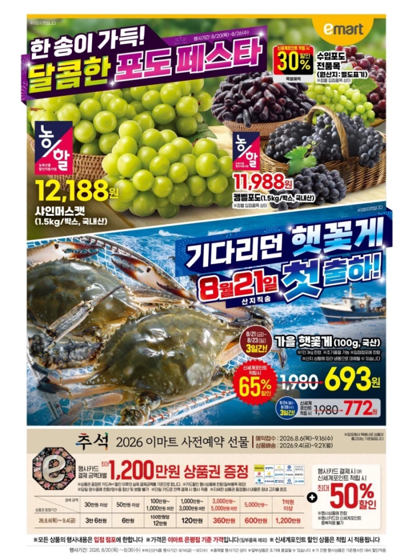 8월 4주차 대형마트 전단 비교, 뭐가 달랐나 홈플러스 킴스클럽 이마트 롯데마트 GS더프레시 ....