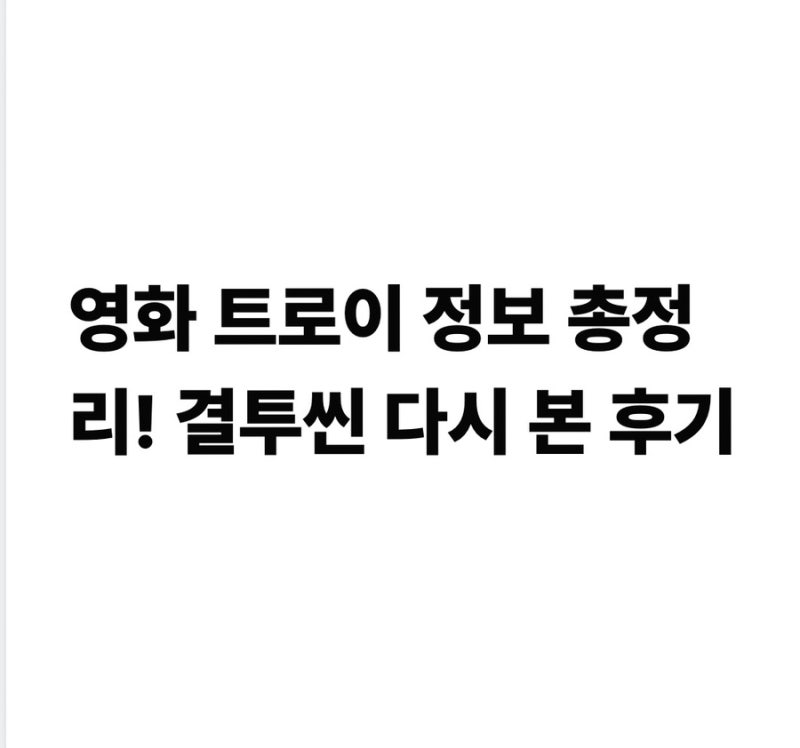 영화 트로이 정보 총정리! 브래드 피트 리즈시절 결투씬 다시 본 후기