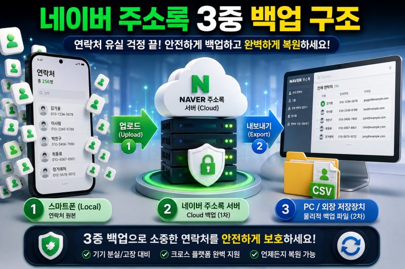 네이버 주소록 백업·복원 완벽 가이드! 스마트폰 연락처 유실 방지 & 복구법 │네이버 서비....