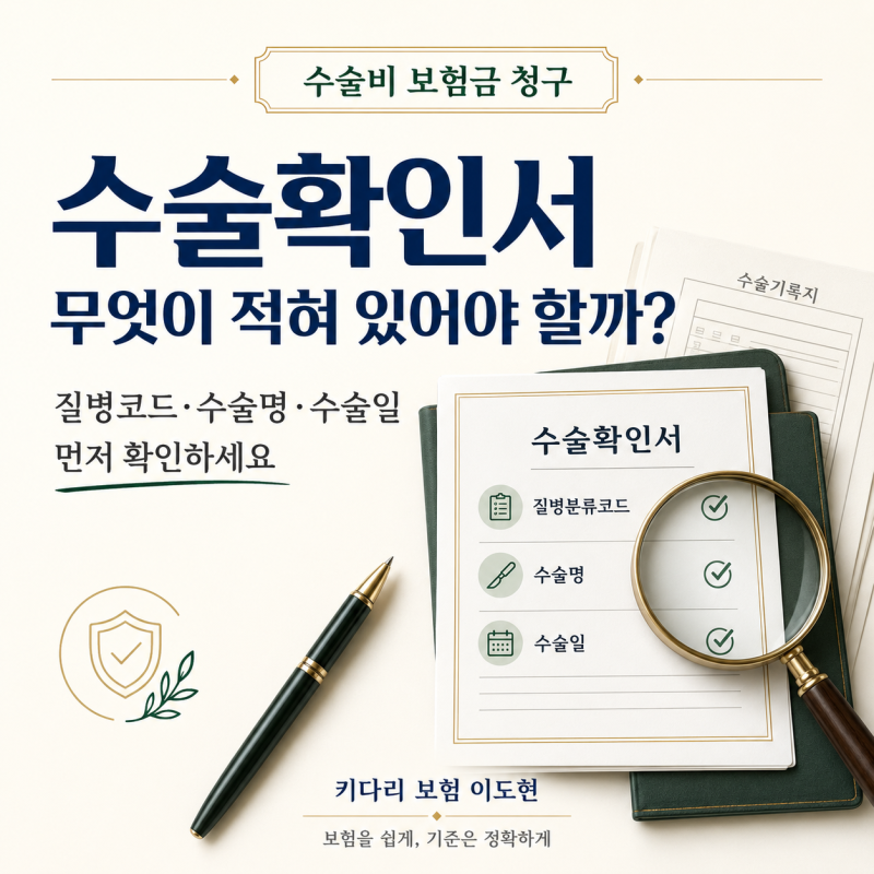 수술비 보험금 청구, 수술확인서에 무엇이 적혀 있어야 할까?