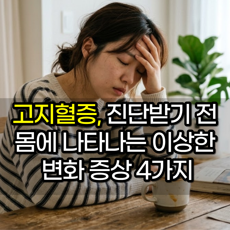 고지혈증, 진단받기도 전에 몸에 나타나는 이상한 변화 증상 4가지