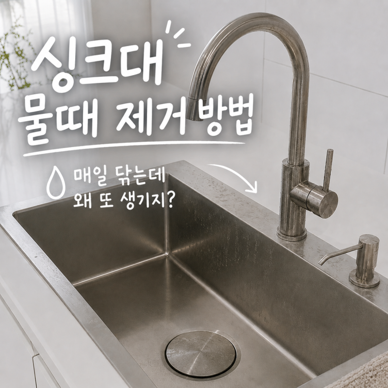 싱크대 물때 제거방법, 매일 닦는데도 생기는 이유가 있더라고요