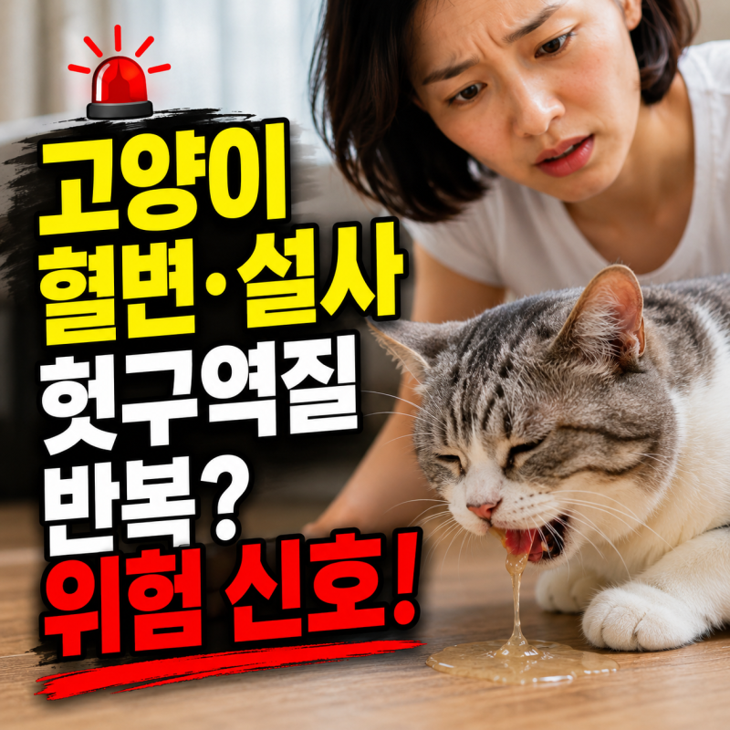 고양이 췌장염 헉구역질 고양이 혈변 설사 고양이 아플때 대처법