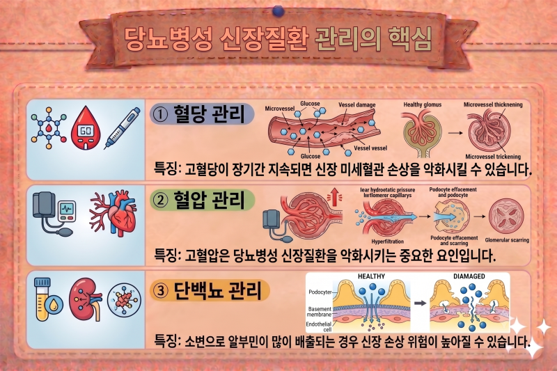 당뇨병성 신장질환 초기증상, 미세알부민뇨부터 투석 예방까지