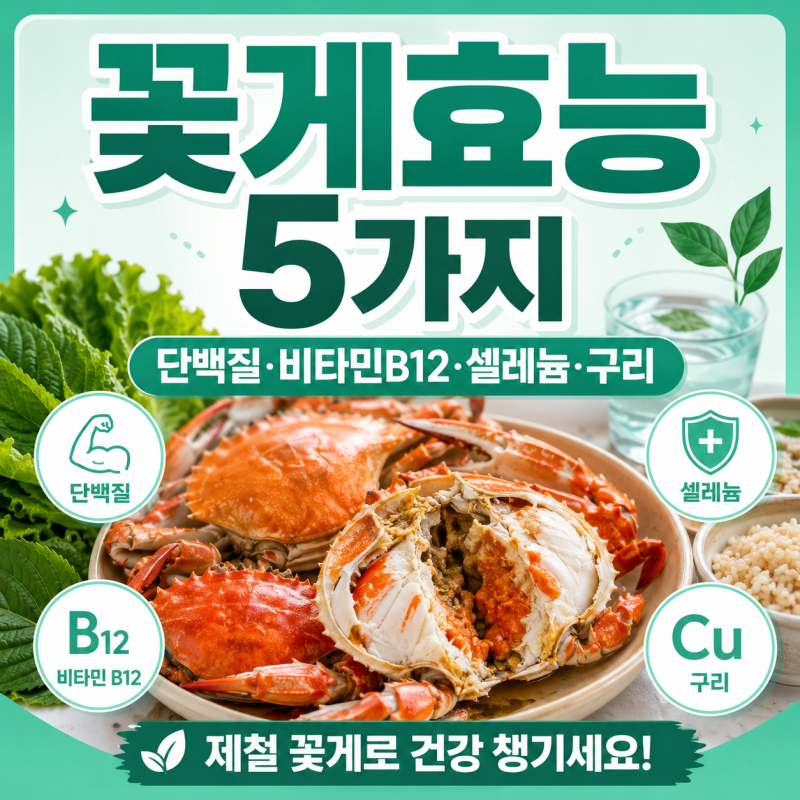 꽃게효능 5가지, 제철 꽃게 맛있게 먹고 건강까지 챙기는 방법