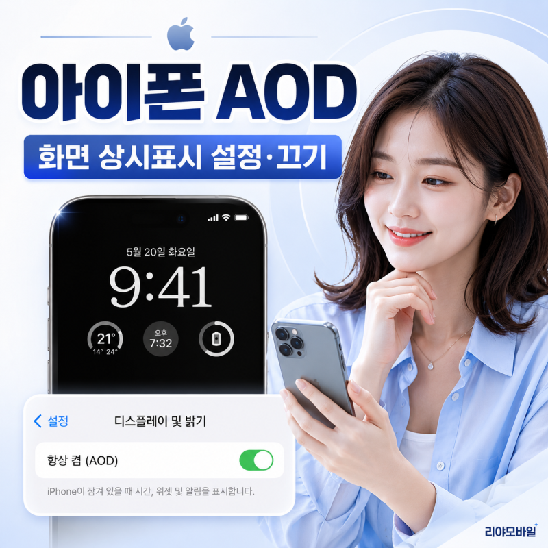 아이폰 AOD란? 화면 상시표시 설정 방법과 끄는 법