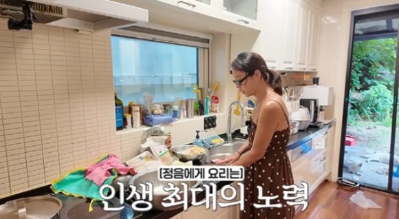 황정음네 마당 강아지, 폭염에 축 늘어진 채 카메라에 딱 걸렸습니다