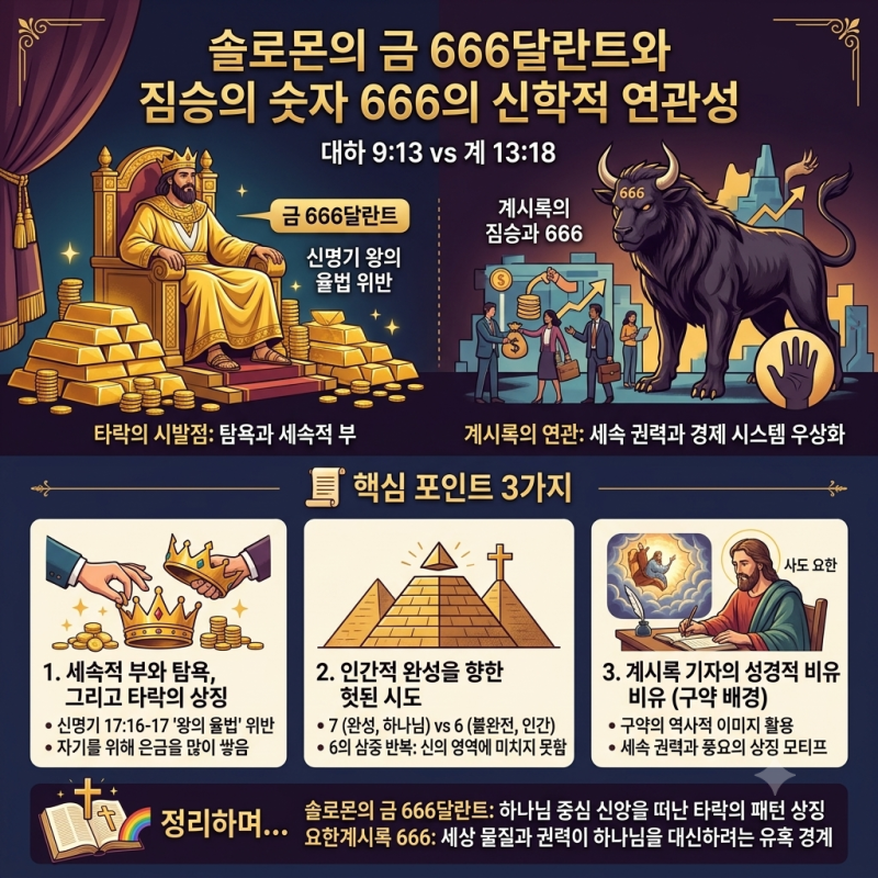 [Q&A] 역대하 9장 (솔로몬의 세입금 무게 금 666달란트 & 요한계시록의 짐승의 수 666)