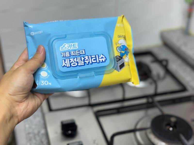 주방 기름때 쉽게 청소하는 방법은? 스카트 기름찌든때 세정 탈취 티슈 후기!