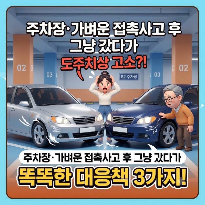 주차장·가벼운 접촉사고 후 그냥 갔다가 도주치상 고소당했을 때 대응책