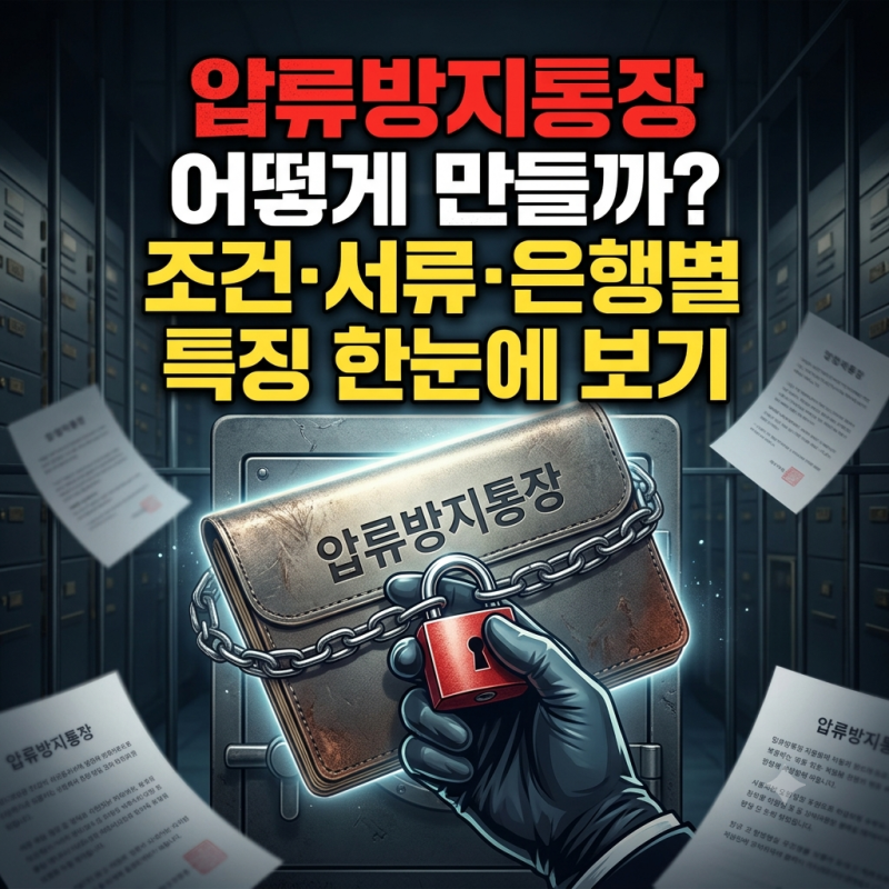 압류방지통장 개설 방법·조건·서류 총정리 (은행별 특징 비교)