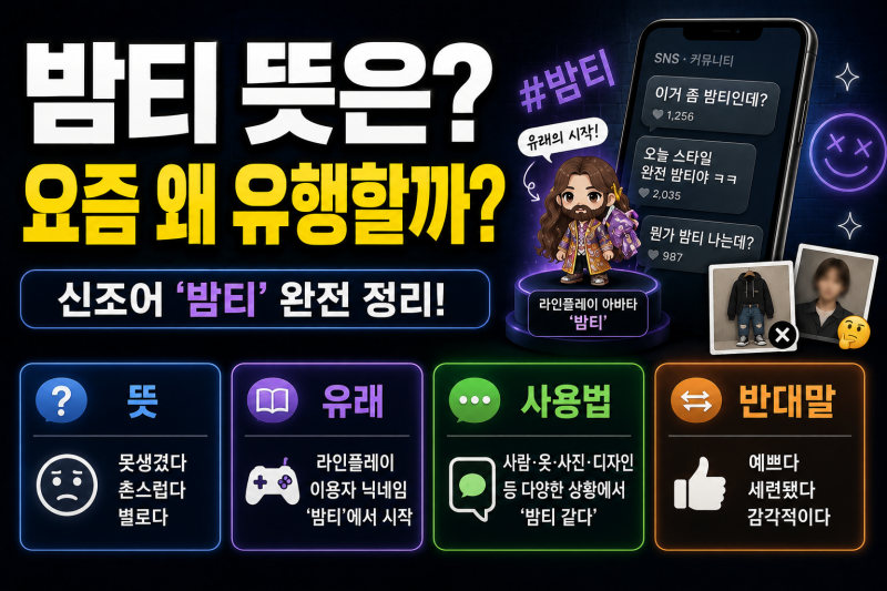 밤티 뜻은? 요즘 유행하는 이유부터 유래·사용법, 반대말까지 총정리