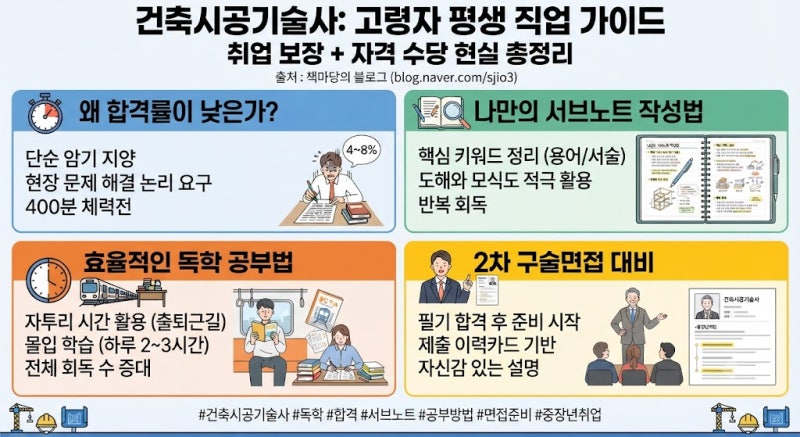고령자도 도전하는 건축시공기술사 취득 후 취업 및 수당 현실