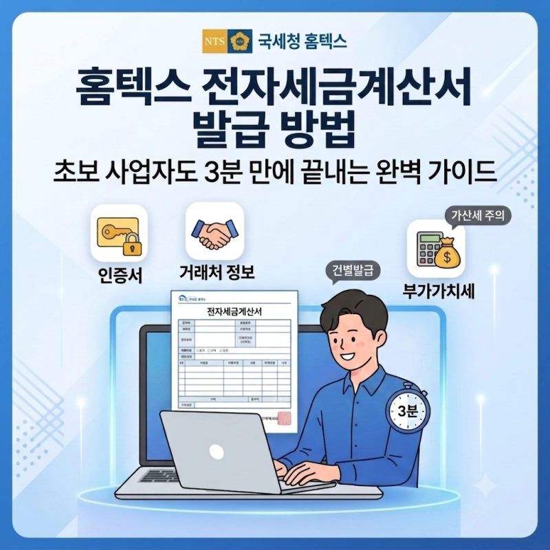 홈텍스 전자세금계산서 발급 방법: 초보 사업자도 3분 만에 끝내는 완벽 가이드
