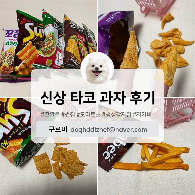 신상 타코 과자 5종 후기 [꼬깔콘, 썬칩, 도리토스, 생생감자칩, 자가비]