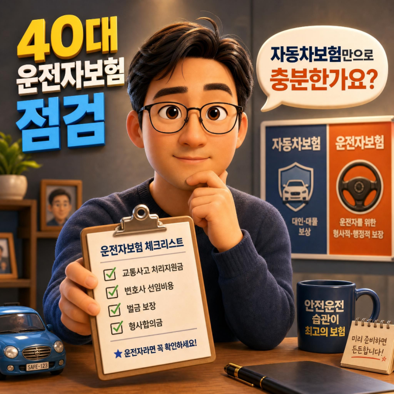 40대 운전자보험 점검, 자동차보험만으로 충분한가요?