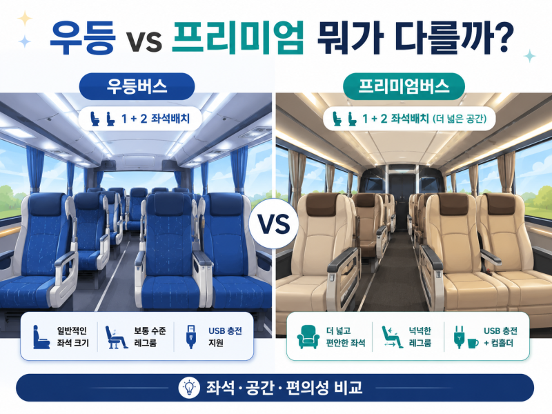 우등버스 vs 프리미엄버스 차이｜가격 더 내고 탈 만할까?