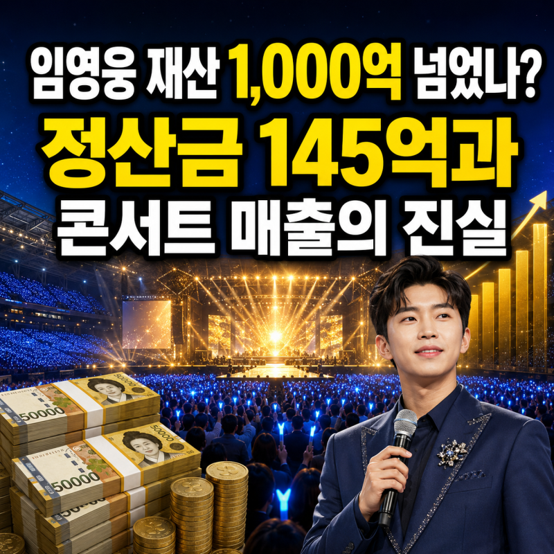 임영웅 재산 1,000억 원 넘었나? 정산금 145억과 콘서트 매출의 진실