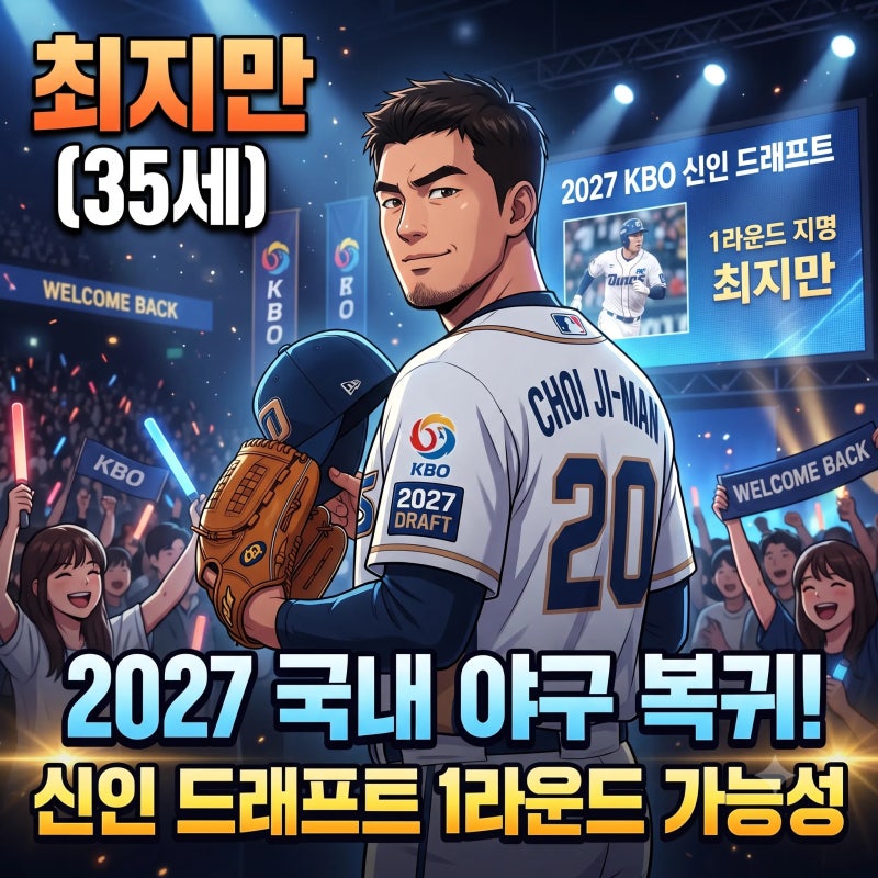 최지만 35세의 신인 드래프트 참가 1라운드 지명 2027 국내 야구 복귀 가능성