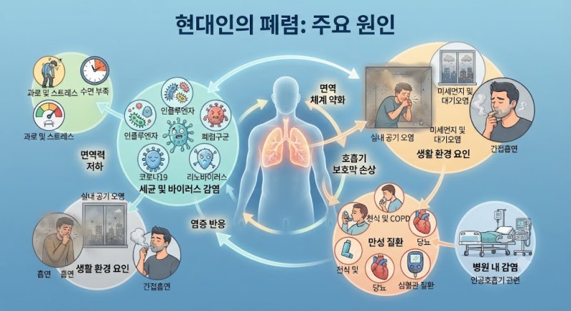감기인 줄 알았는데 폐렴이라고요: 원인부터 예방, 회복에 좋은 음식, 음양오행 까지