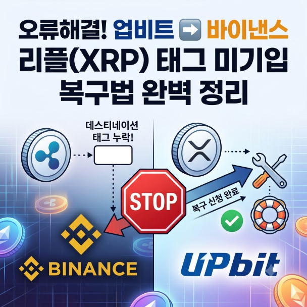 착오전송 복구! 업비트 바이낸스 태그 미기입 리플(XRP) 잃어버린 돈 되찾는 방법 완벽 정리, ....