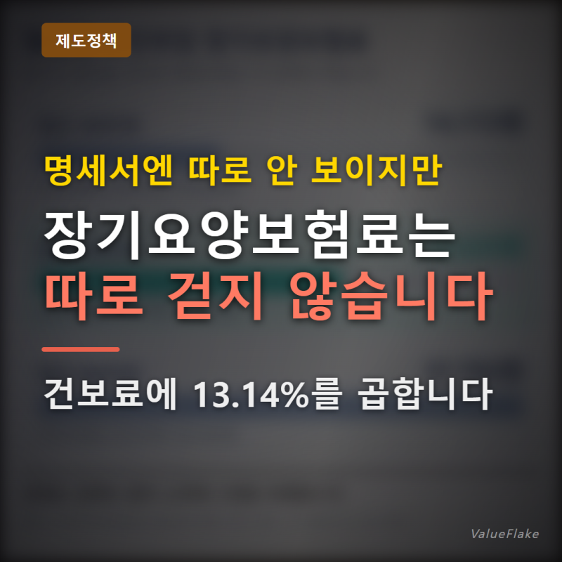 "장기요양보험료" 건보료에 13.14% 자동으로 붙습니다