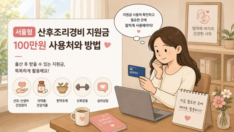 서울형 산후조리경비 지원금 사용처부터 카드 결제방법까지