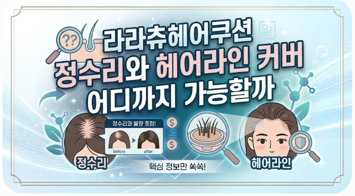 라라츄헤어쿠션 정수리와 헤어라인 커버 어디까지 가능할까