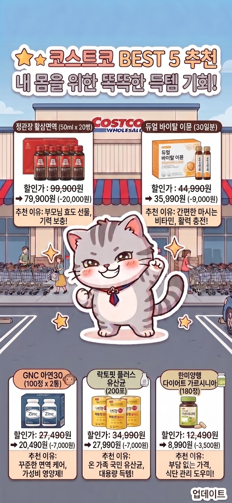 [코스트코 할인] 2026년 8월 셋째 주 건강식품·영양제 세일 목록 전체표 & 추천 BEST 5