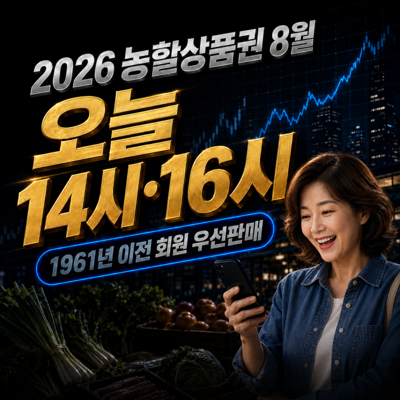 2026 농할상품권 8월 구매방법, 오늘 지역별 발행시간·사용처