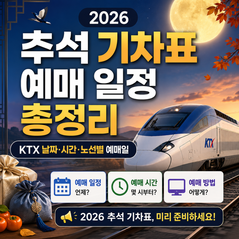 2026 추석 기차표 예매 일정 총정리, KTX 날짜·시간·노선별 예매일