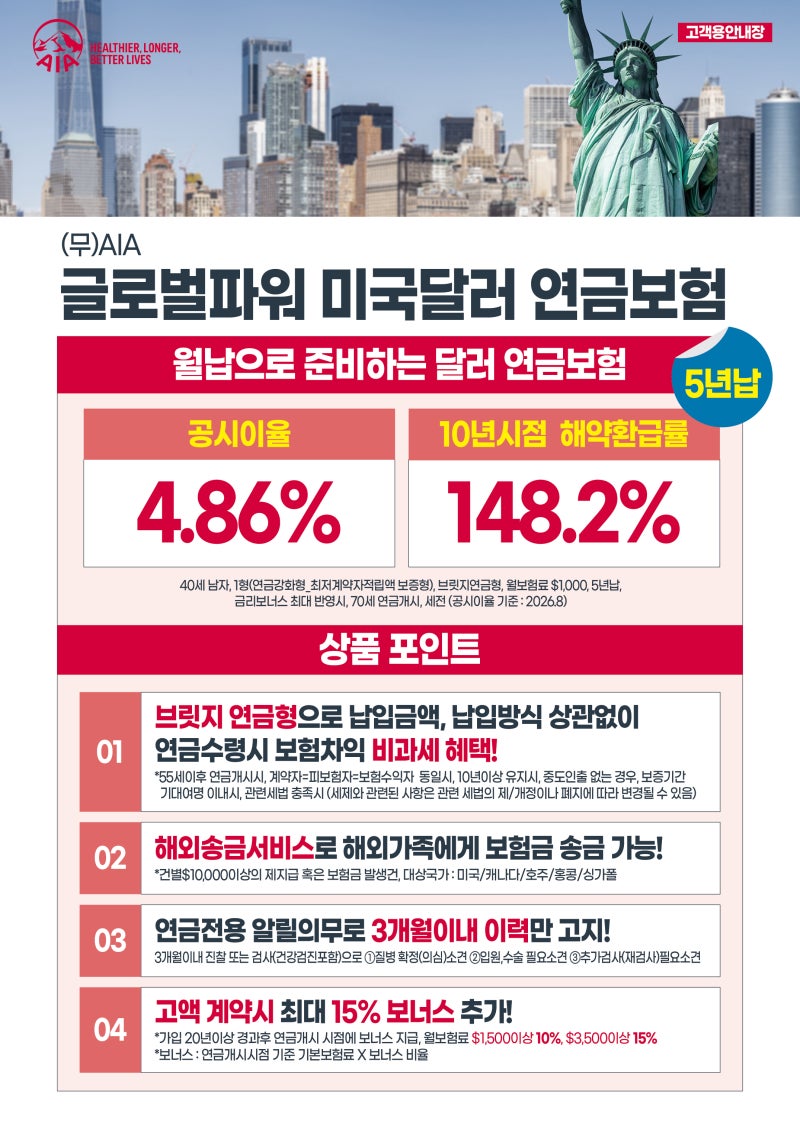 달러로 준비하는 연금보험, 어떻게 다를까?