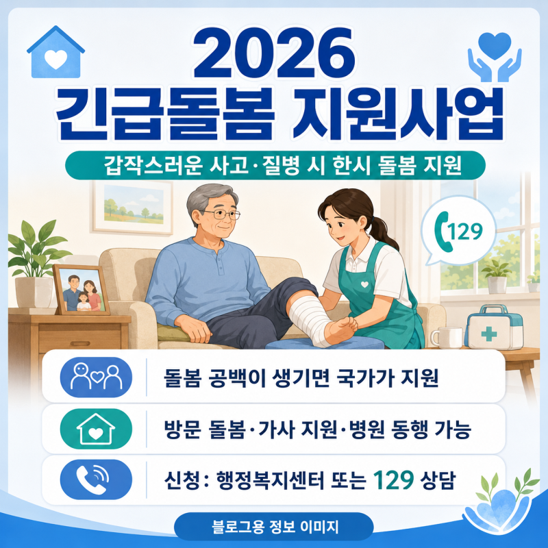 긴급돌봄 지원사업 2026년 신청 자격과 소득 기준 120% 혜택 정리