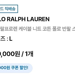 [Polo] 폴로 랄프 로렌 남성 케이블 니트 코튼 폴로 칼라 스웨터