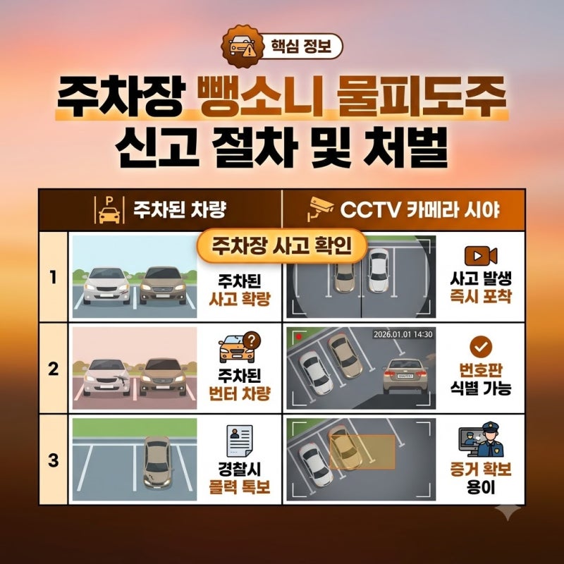 주차장 뺑소니 물피도주 신고 절차 vs 합의 과정, 지금 대처한다면 어느 쪽일까