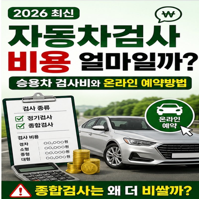 자동차검사 비용 얼마일까? 승용차 검사비와 온라인 예약방법