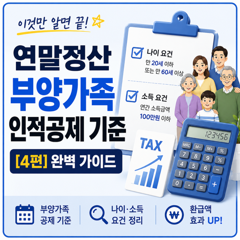 [4편] 연말정산 부양가족 인적공제 기준: 나이·소득 요건 완벽 가이드