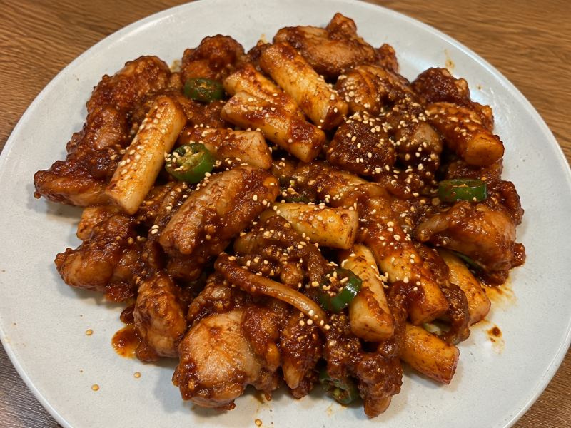 지코바치킨 레시피 매콤한 닭다리살 집코바 떡구이 만들기