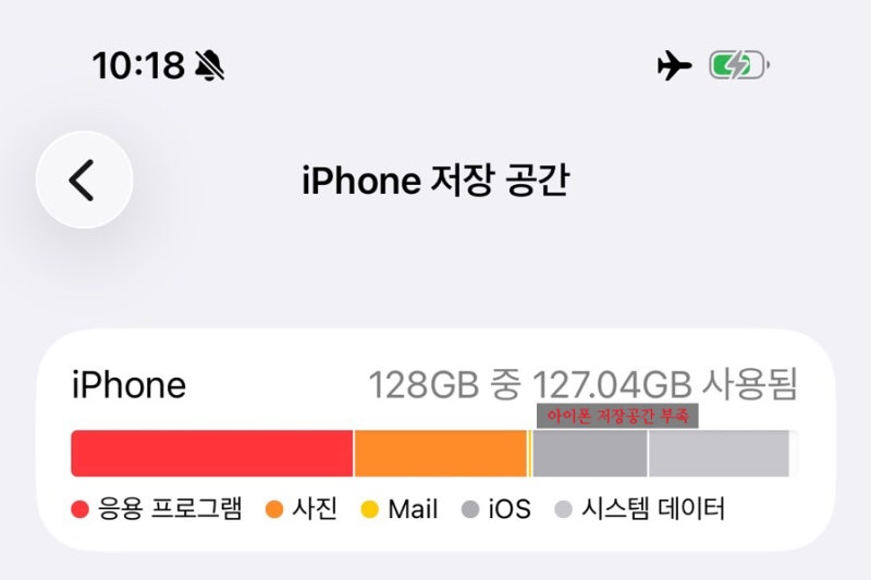 아이폰 시스템 데이터 삭제 방법(26GB->2GB) 악귀들린 아이폰 용량 줄이기 성공⭐️