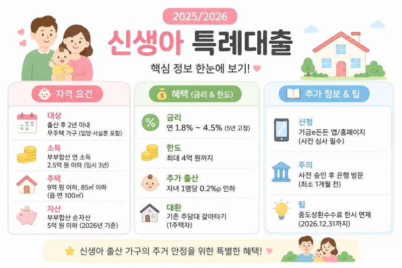 신생아 특례대출 금리와 조건 핵심 요약 (직접 신청해본 후기)