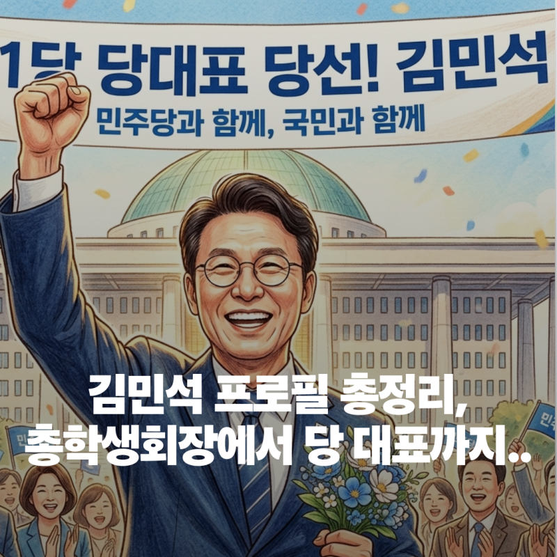 김민석 프로필 총정리, 총학생회장에서 민주당 대표까지.. (feat. 결혼사도 있음)