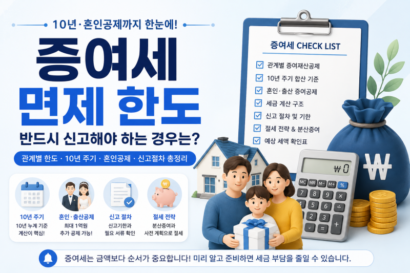 증여세 면제 한도, 반드시 신고해야 하는 경우는? 10년·혼인공제까지 정리