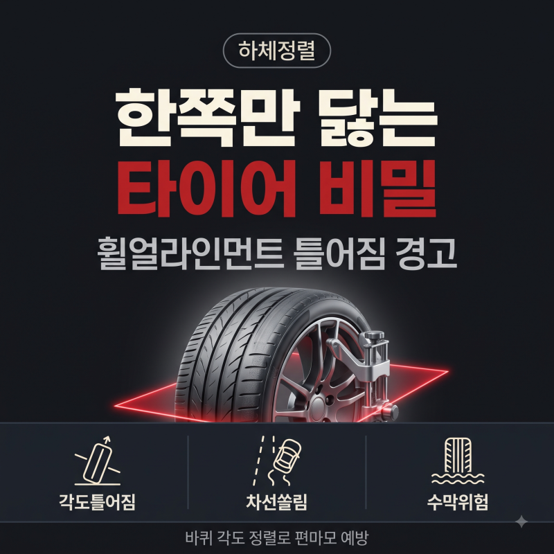 자동차타이어편마모 휠얼라인먼트교정 원인과 주기