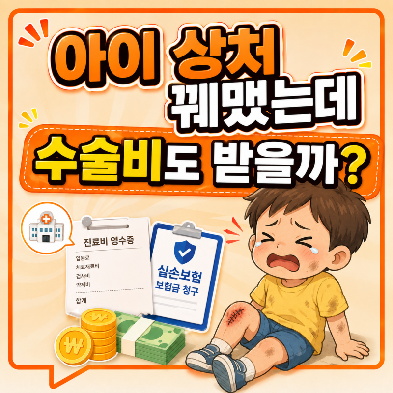 아이 상처 꿰맸다면 수술비 받을까? 열상 봉합 보험금 기준