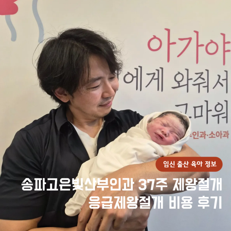 송파고은빛산부인과 제왕절개 비용 응급제왕 37주 출산 경산모